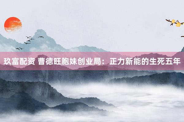 玖富配资 曹德旺胞妹创业局：正力新能的生死五年